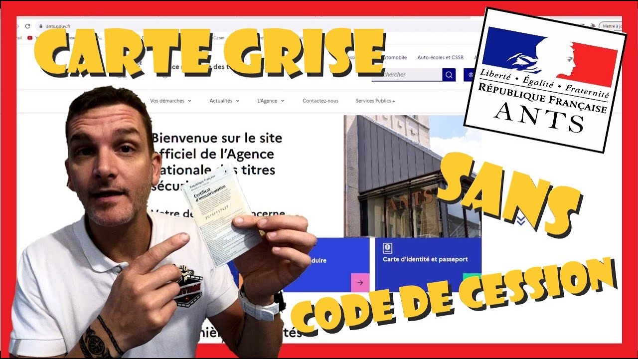 Carte Grise "Sans" code de cession ANTS❗5 min & Gratuit❗