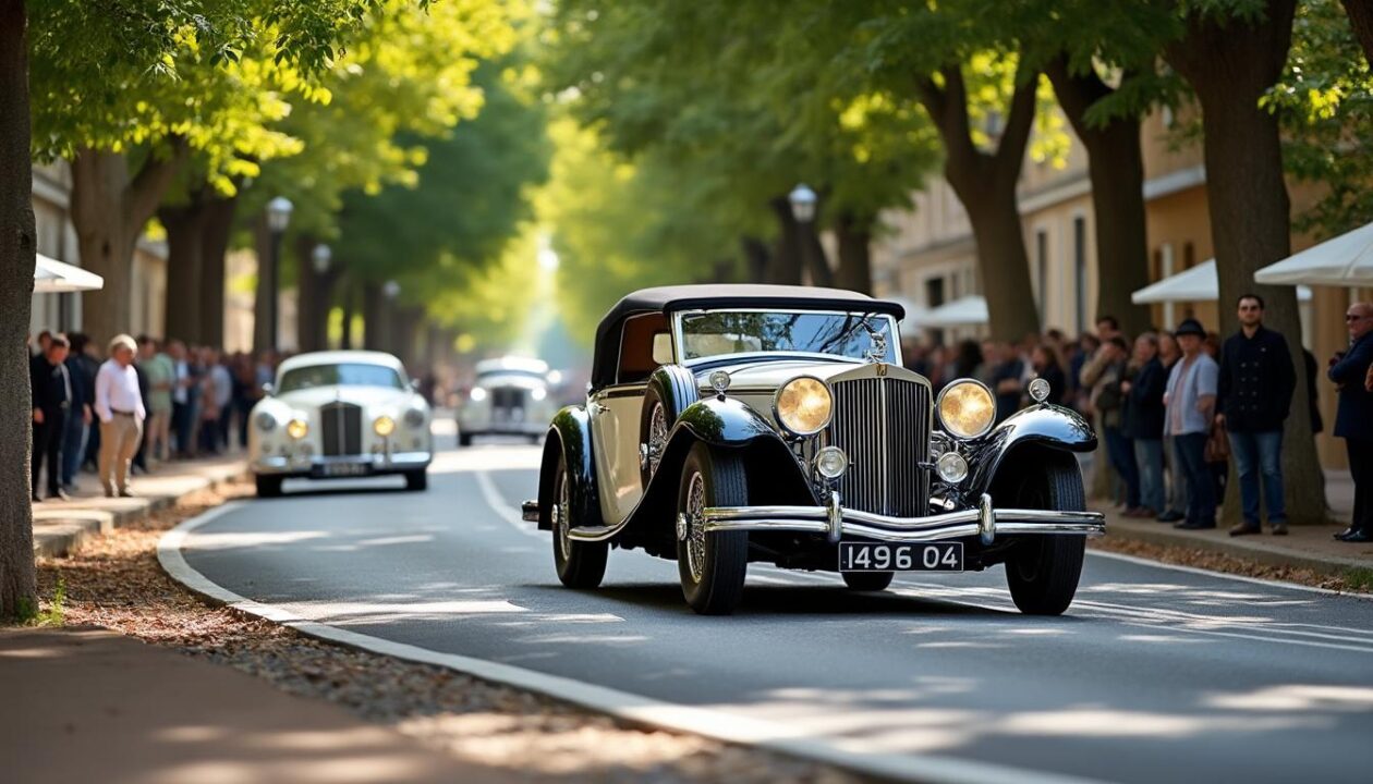 à château-gontier, admirez un défilé spectaculaire de voitures anciennes pour clôturer en beauté l’exposition l’é, un événement incontournable pour les passionnés de patrimoine et d'automobiles vintage.
