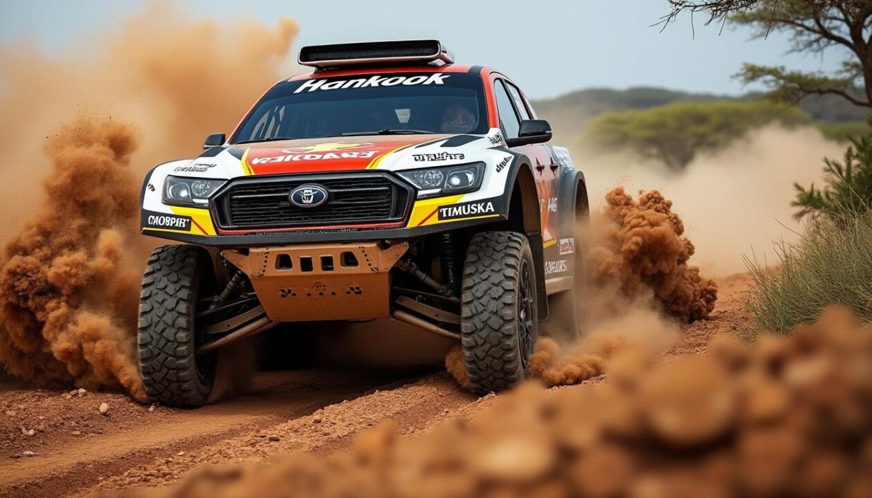 découvrez le nouveau pneu révolutionnaire d'hankook présenté au rallye du kenya, conçu pour offrir performance et endurance exceptionnelles en course.